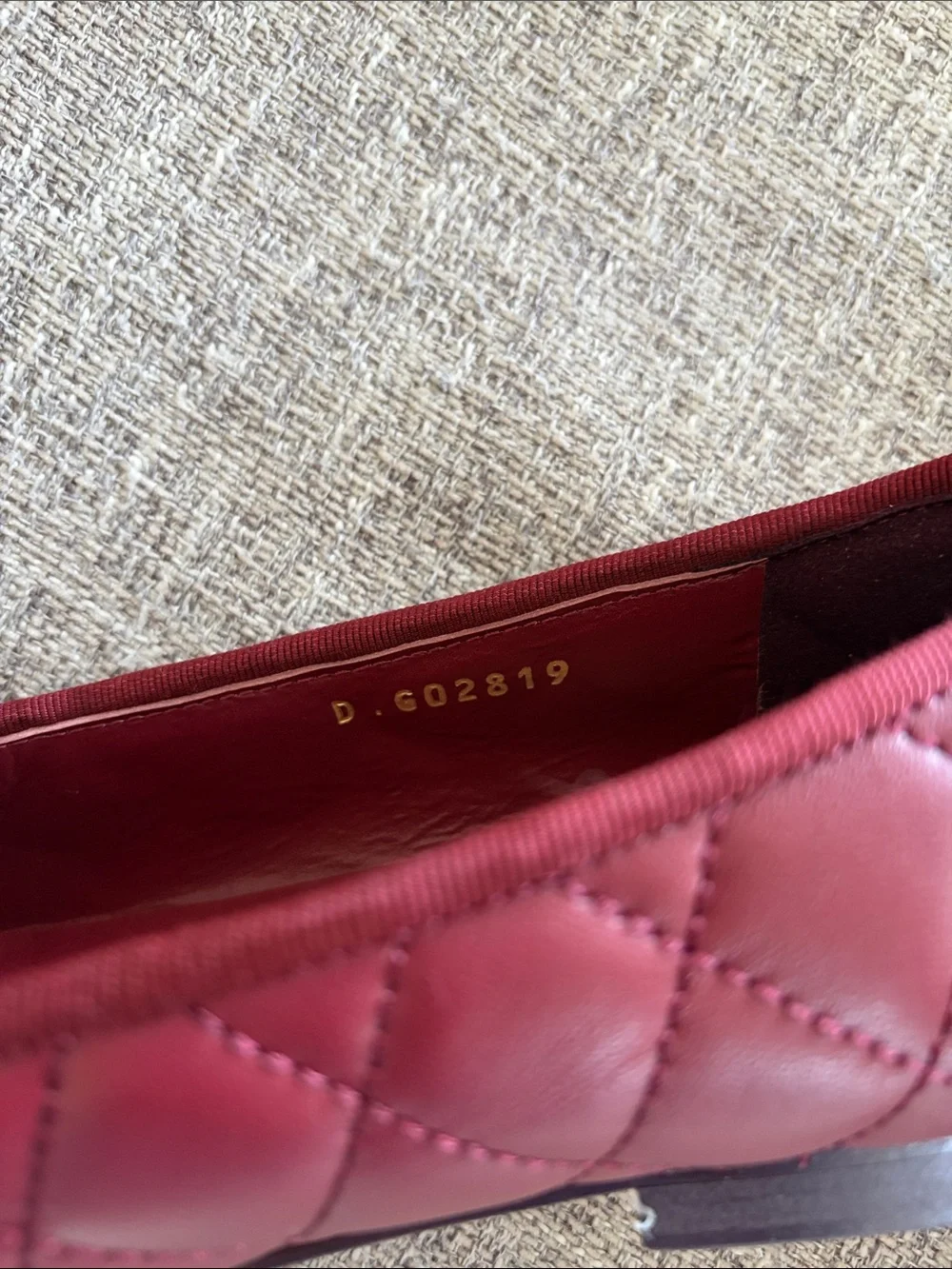 CHANEL Burgundy Quilted CC Bow Ballet Flats